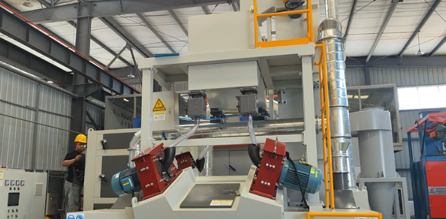 山西板材除锈强化,通过式抛丸机应用案例